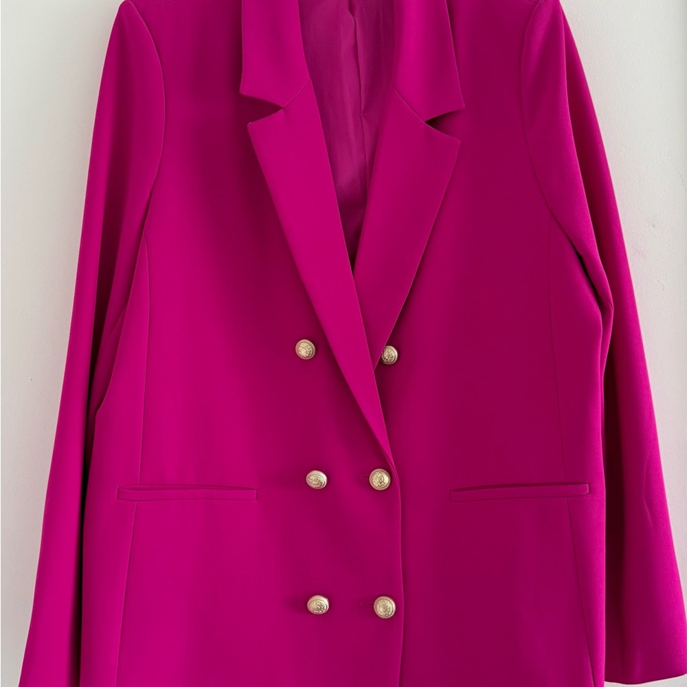 Generation Love Women's Double-Breasted Pink Blazer
